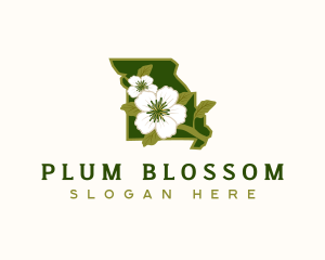 Missouri Hawthorn Blossom Flower logo design