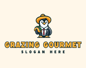 Mexican Taco Penguin logo design