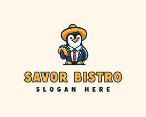 Mexican Taco Penguin logo design