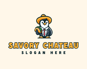 Mexican Taco Penguin logo design