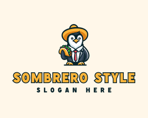 Mexican Taco Penguin logo design