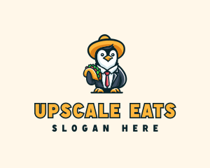 Mexican Taco Penguin logo design