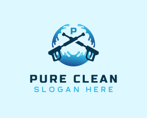 Pressure Washing Cleaning logo design