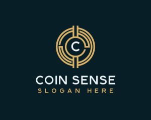 Fintech Cryptocurrency Coin logo design