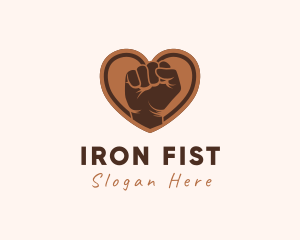 Heart Raised Fist logo design