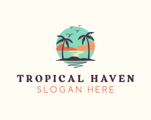 Tropical Island Beach logo design