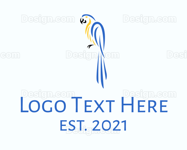 Blue Yellow Bird Parrot Logo