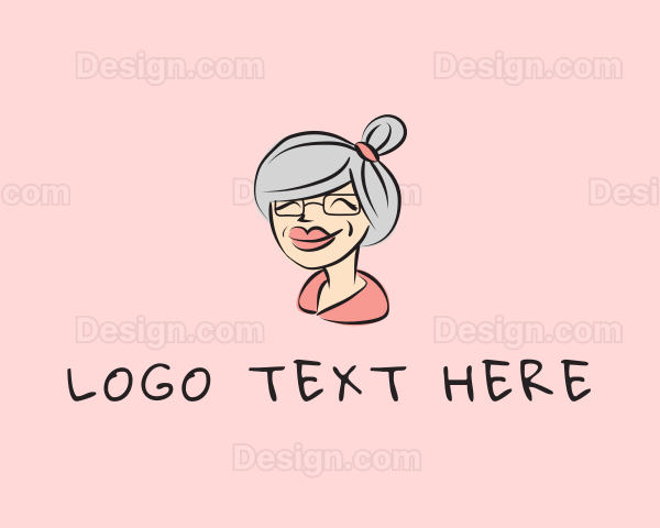 Cute Grandma Character Logo