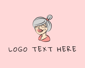 Cute Grandma Character logo