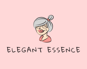 Cute Grandma Character logo design
