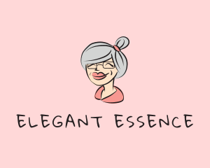 Cute Grandma Character logo