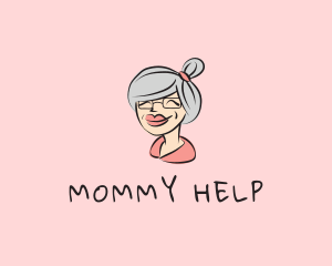 Cute Grandma Character logo