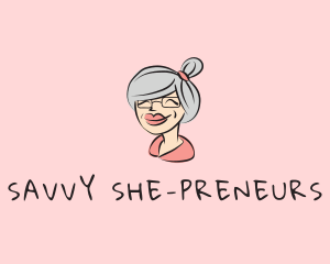 Cute Grandma Character logo design