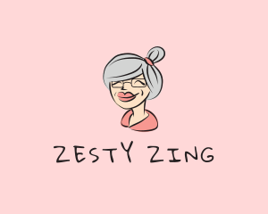 Cute Grandma Character logo