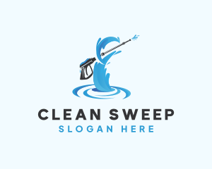 Pressure Washer Cleaning Services logo design