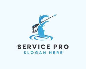 Pressure Washer Cleaning Services logo design