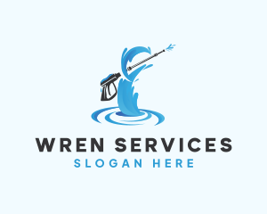 Pressure Washer Cleaning Services logo design