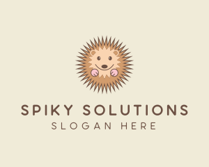 Cute Spiky Hedgehog logo design