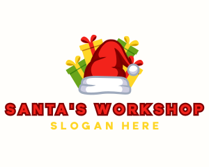 Santa Claus Hat Gifts logo design