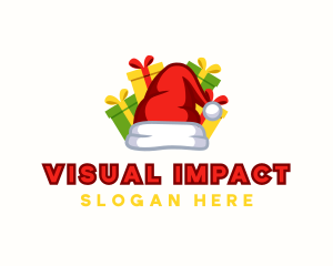 Santa Claus Hat Gifts logo design