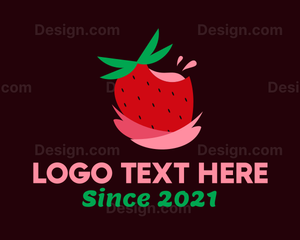 Strawberry Juice Drink Logo