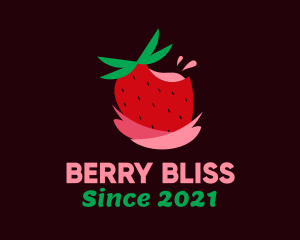 Strawberry Juice Drink logo design