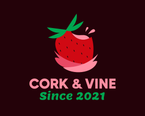 Strawberry Juice Drink logo design