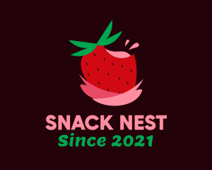 Strawberry Juice Drink logo design