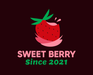 Strawberry Juice Drink logo design