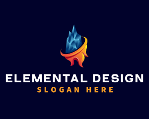 Fire Ice Element logo design