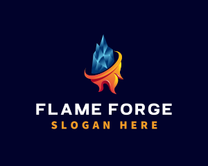 Fire Ice Element logo design