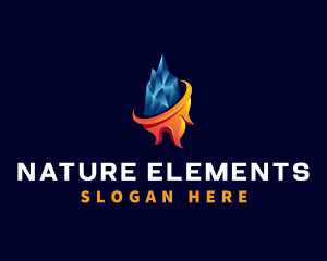 Fire Ice Element logo design