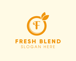 Orange Fruit Organic Produce logo design