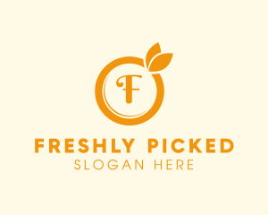 Orange Fruit Organic Produce logo design