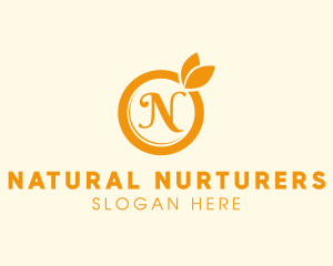 Orange Fruit Organic Produce logo design