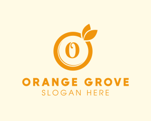 Orange Fruit Organic Produce logo design