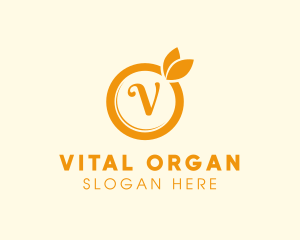 Orange Fruit Organic Produce logo design