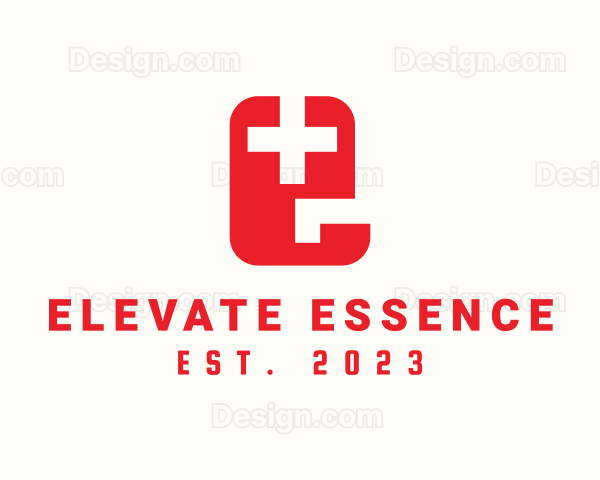Medical Cross Letter E Logo