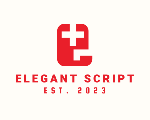 Medical Cross Letter E logo design