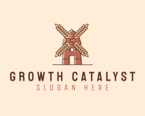 Organic Wheat Windmill Logo