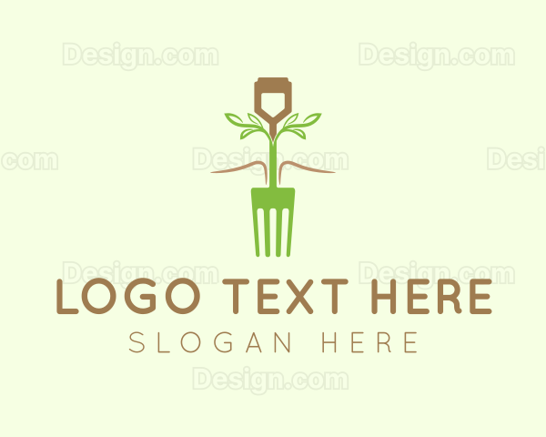 Vegetarian Fork Plant Logo