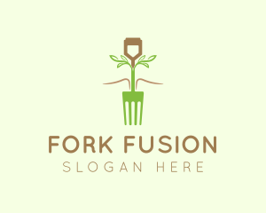 Vegetarian Fork Plant logo design