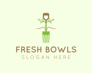 Vegetarian Fork Plant logo design