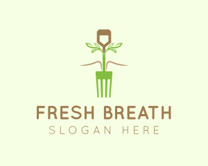 Vegetarian Fork Plant logo design