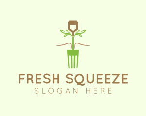 Vegetarian Fork Plant logo design