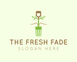 Vegetarian Fork Plant logo design