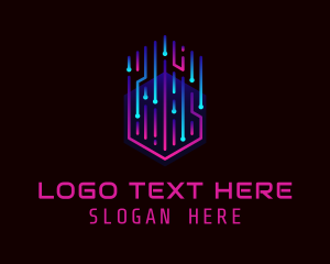 Hexagon Hologram Circuit logo