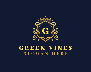 Vine Crown Crest logo design