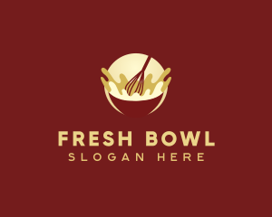 Kitchen Whisk Bowl logo design