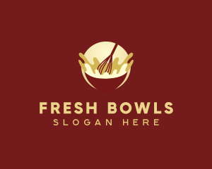 Kitchen Whisk Bowl logo design